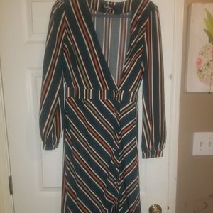 Lulu's Medium multicolored striped long sleeved dress